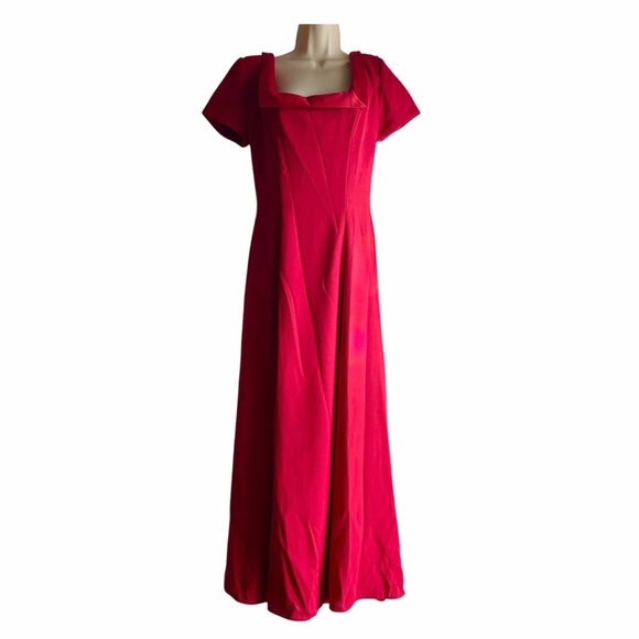Dave & Johnny Dress Maxi Gown Satin Bow Back Vintage - Picture 1 of 9